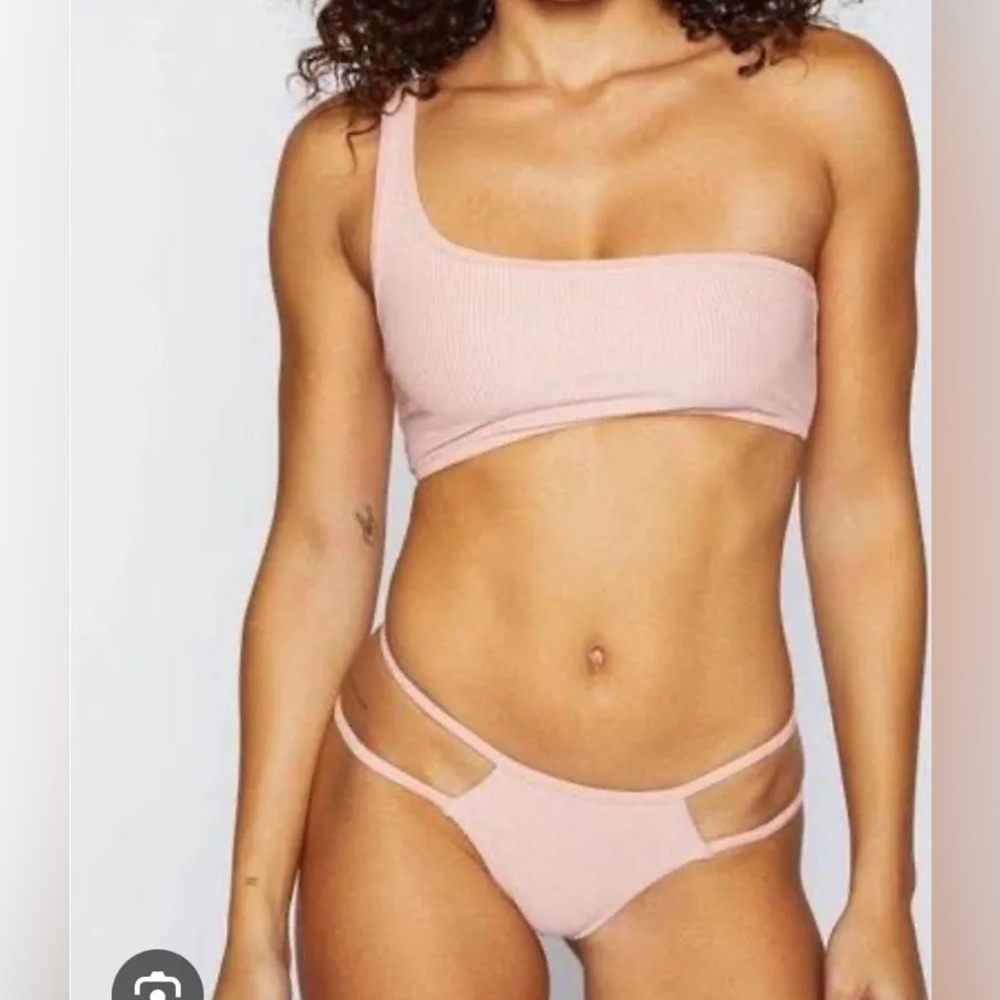 Frankies Bikinis | Ribbed Low Rise Double Strap Jaymi Two PIece Bikini Swim Sm